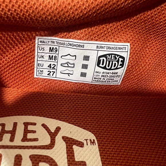 Hey Dude, Wally Tri, Texas Longhorns, White, Orange - Picture 14 of 14